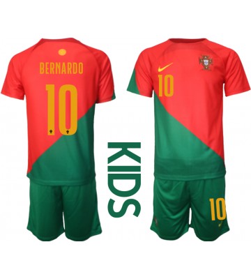 Portugal Bernardo Silva #10 Hjemmedraktsett Barn VM 2022 Kortermet (+ Korte bukser)